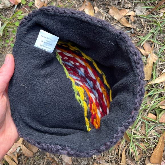 Rainbow Knit Beanie with Pom Pom - Picture 4 of 4